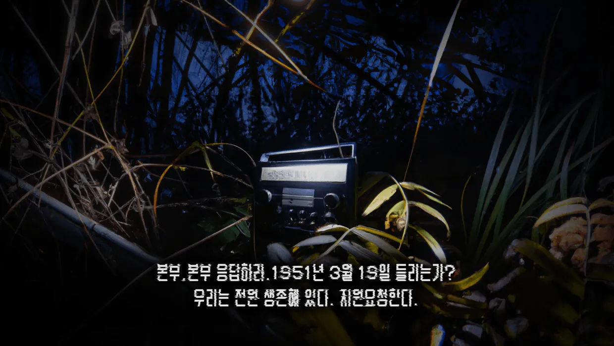 'GPZ비디오테잎(손상)'의 공포게임 자막 예시